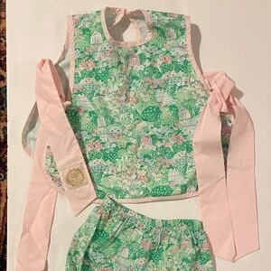 The Beaufort Bonnet Company Pink and Green Kids Matching Set